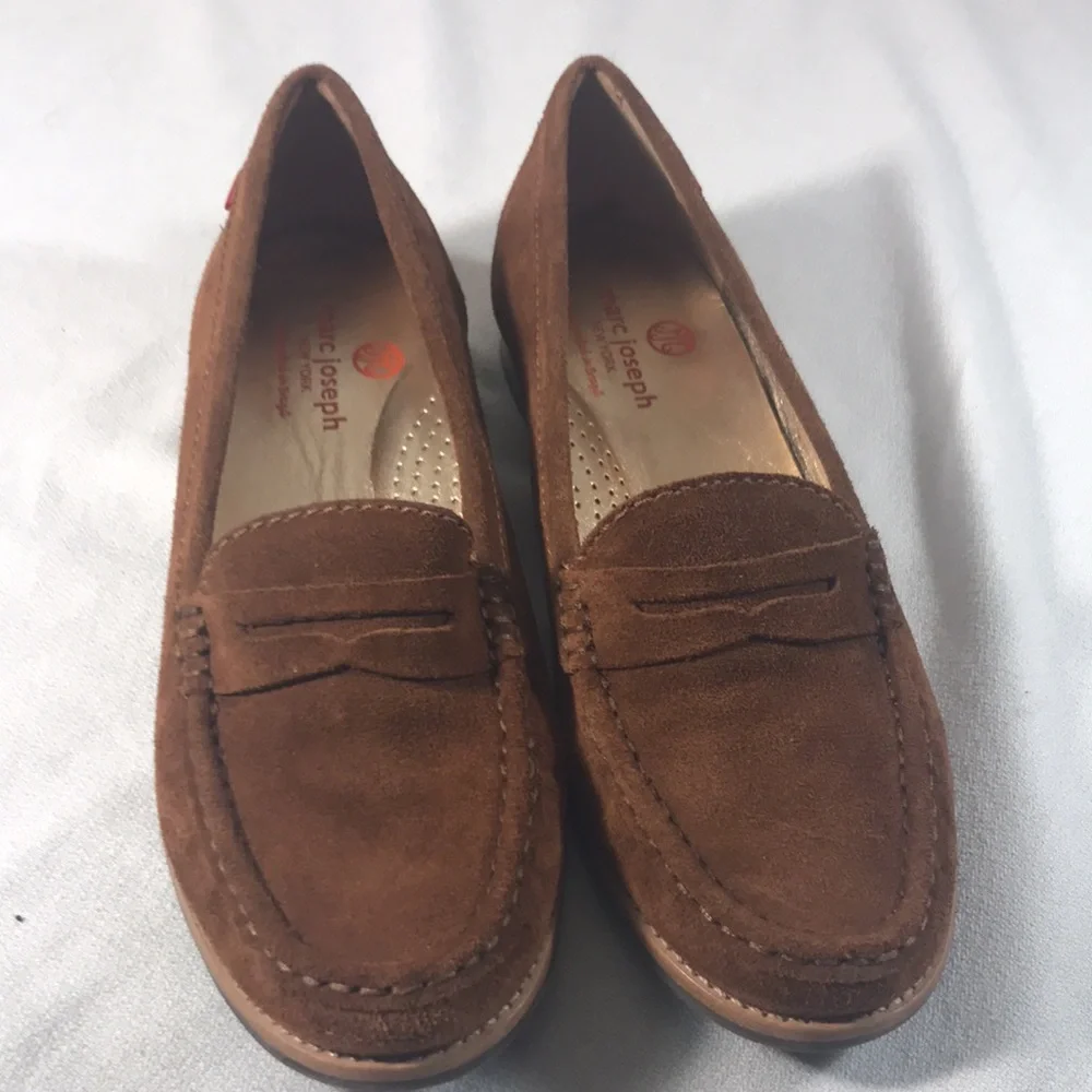 East Village by Marc Joseph New York Women’s Brown Suede Penny Loafer Shoes